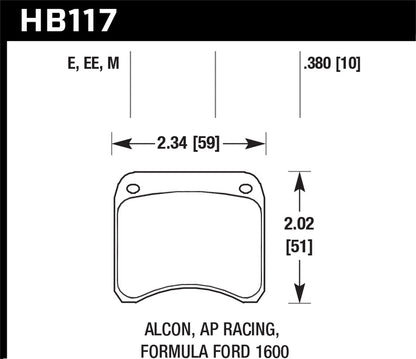 Hawk AP Racing CP3307/CP5040-5S4/(Essex) CP5200 (SC250) Caliper Blue 9012 Race Brake Pads