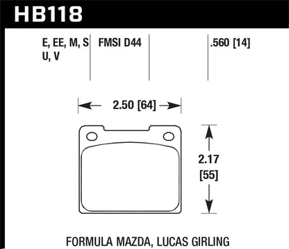 Hawk 2020+ Chevrolet Corvette C8 Z51 Front DTC-70 Brake Pads