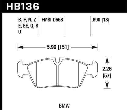 Hawk Performance Ceramic Street Brake Pads | HB136Z.690
