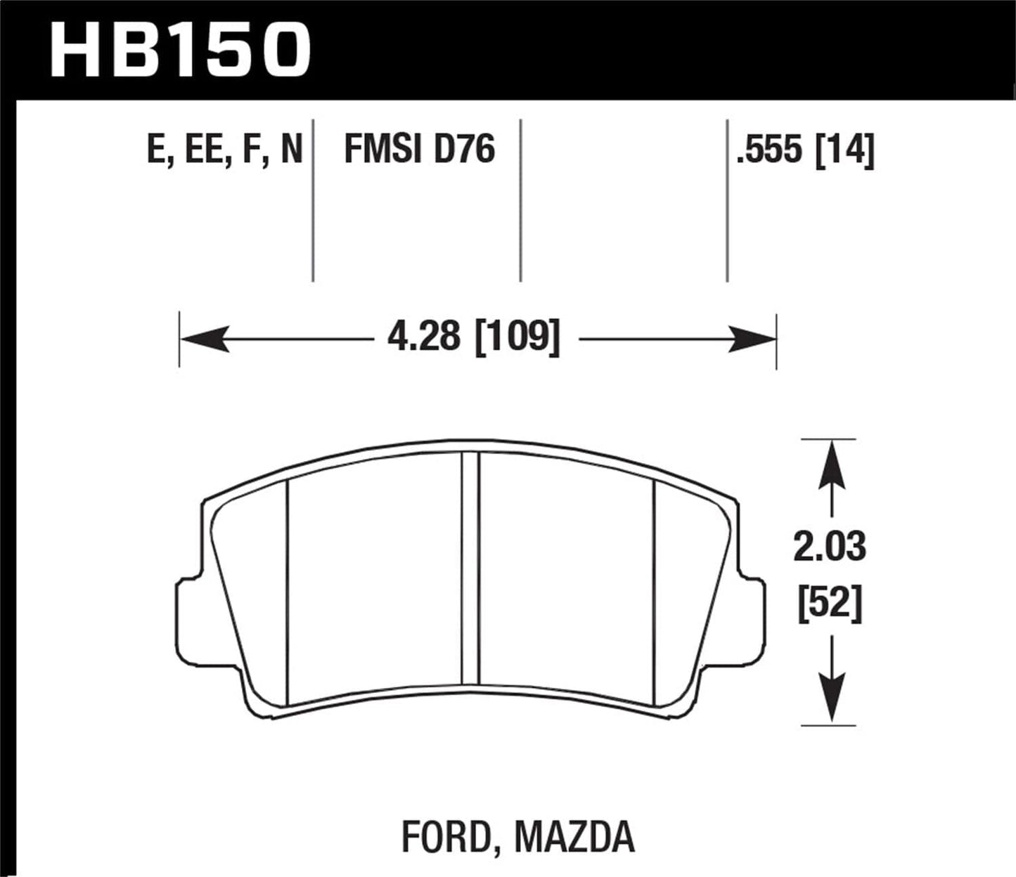Hawk HPS Street Brake Pads | HB150F.555