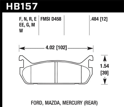 Hawk 86-01 Acura Integra LS / 99-00 Civic Coupe Si DTC-30 Race Rear Brake Pads
