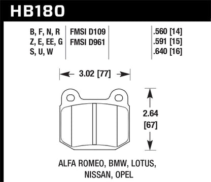 Hawk 03-05 Mazda 6 / 84-95 Mazda RX-7 DTC-60 Race Rear Brake Pads