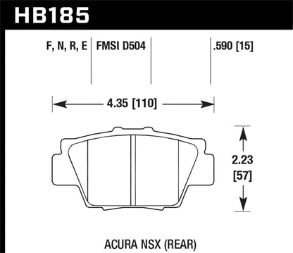 Hawk 90-01 Acura Integra (excl Type R) / 98-00 Civic Coupe Si Blue 9012 Race Rear Brake Pads
