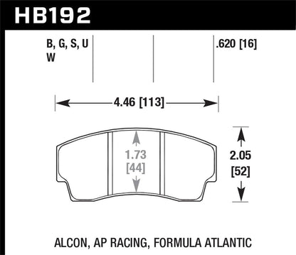 Hawk AP Racing Alcon DTC-60 Race Brake Pads