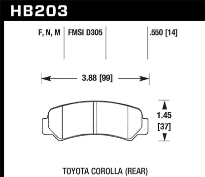 Hawk HP+ Street Brake Pads | HB203N.550