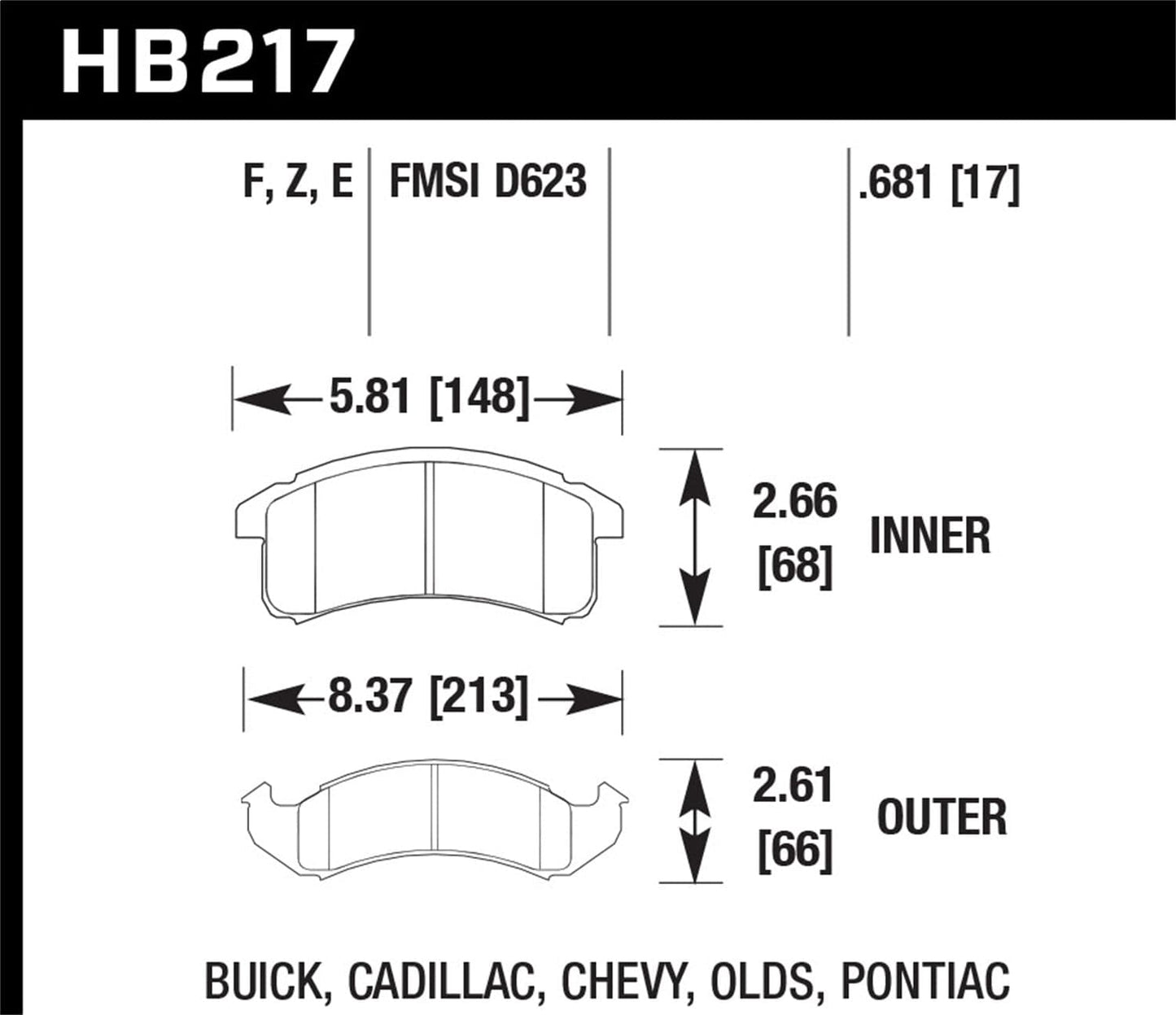 Hawk 96-10 Ford Mustang Blue 9012 Race Front Brake Pads