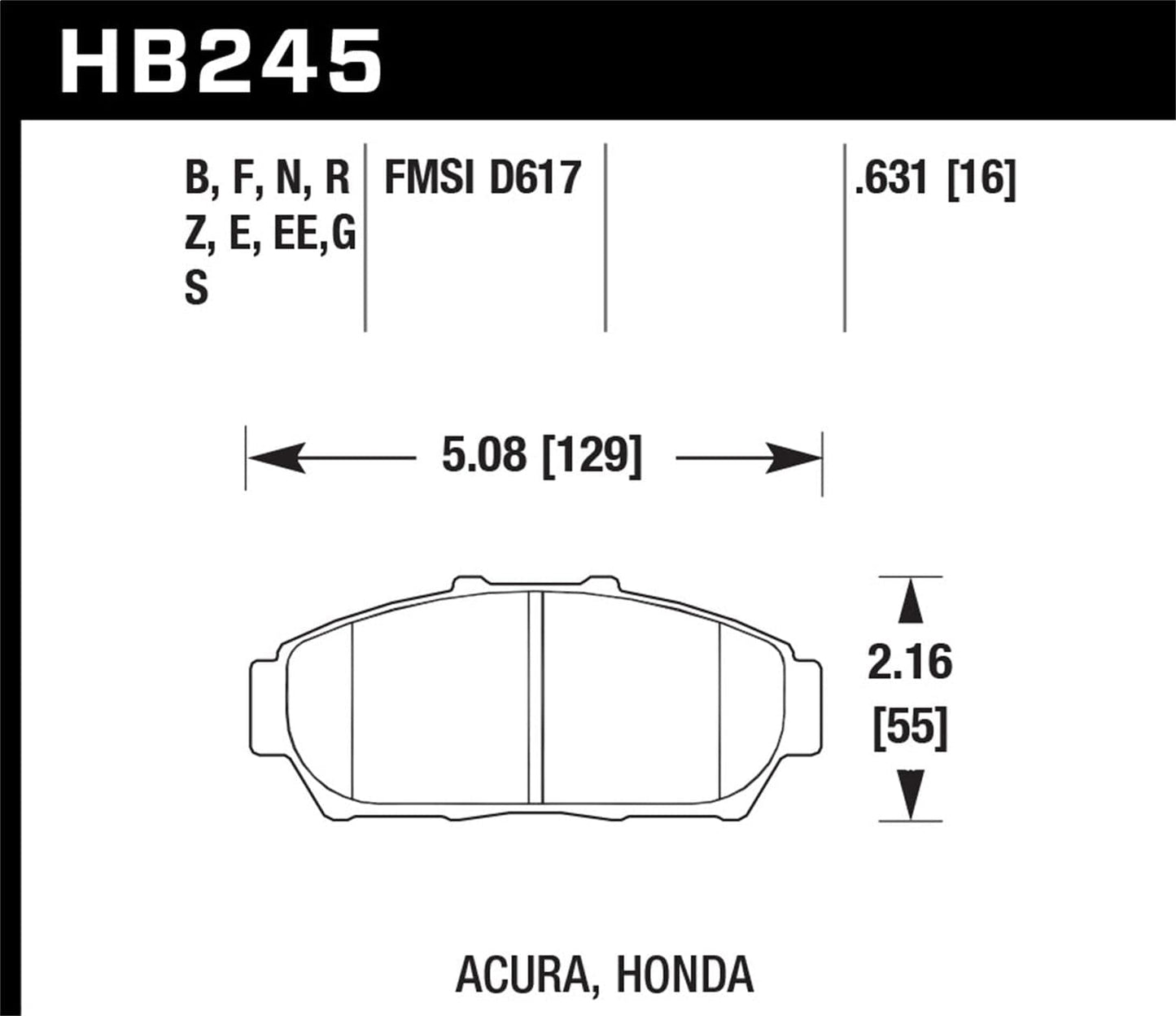 Hawk 94-00 Mazda Miata / 01-03 Miata w/ Standard Suspension DTC-60 Race Front Brake Pads (D635)