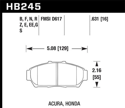 Hawk 94-00 Mazda Miata / 01-03 Miata w/ Standard Suspension DTC-60 Race Front Brake Pads (D635)