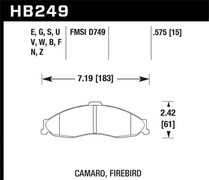 Hawk 97-99 Acura CL/97-01 Integra Type-R / 97-01 Honda CRV/Prelude DTC-60 Race Front Brake Pads