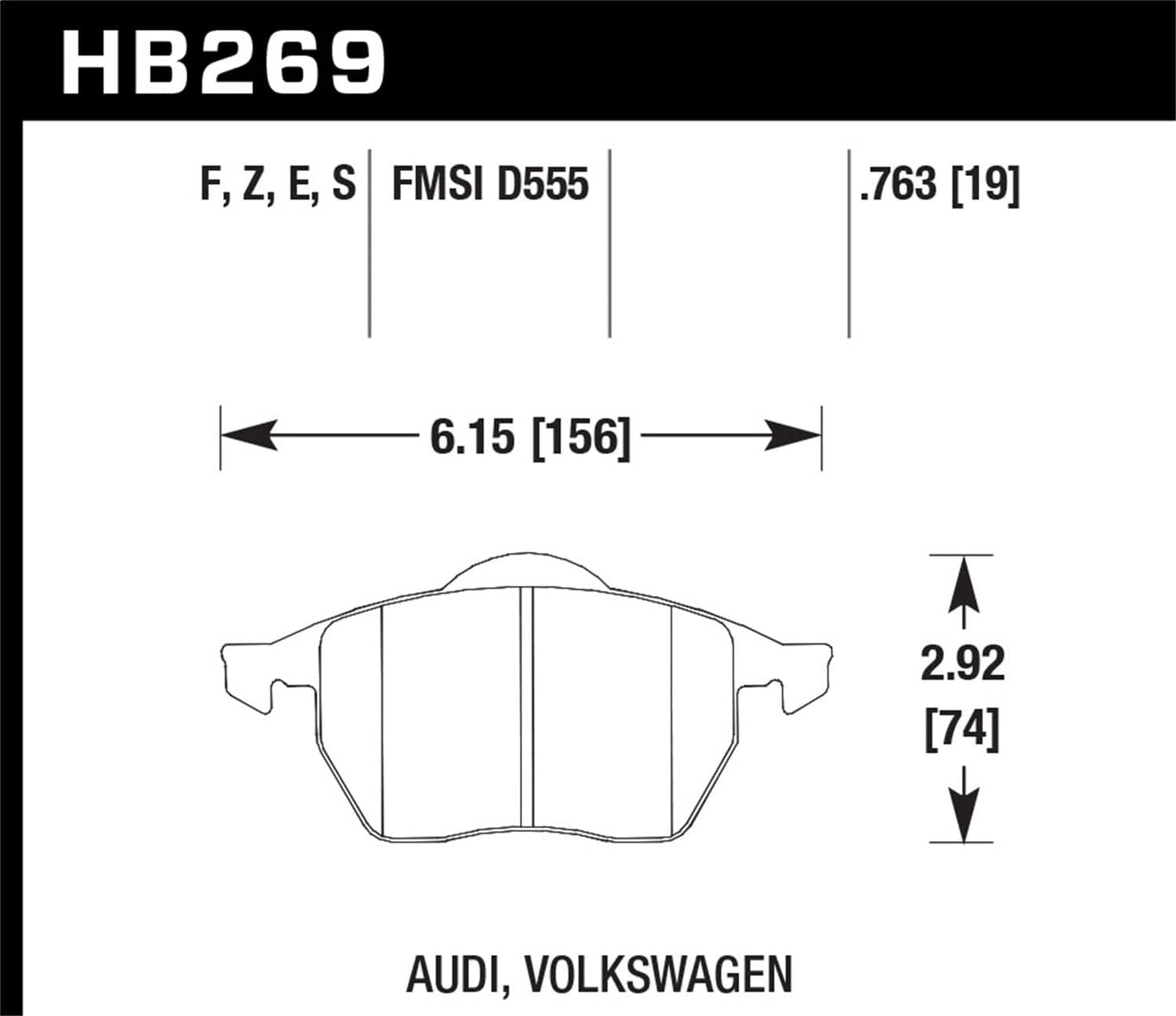 Hawk 96 & 00-02 Dodge Viper GTS / 92-02 Viper / 00-02 Viper RT10 Blue 9012 Front Race Brake Pads