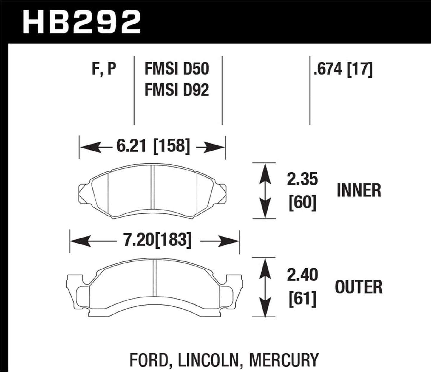 Hawk HPS Street Brake Pads | HB292F.674