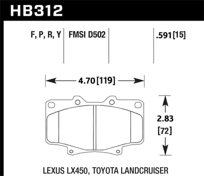 Hawk LTS Street Brake Pads | HB312Y.591