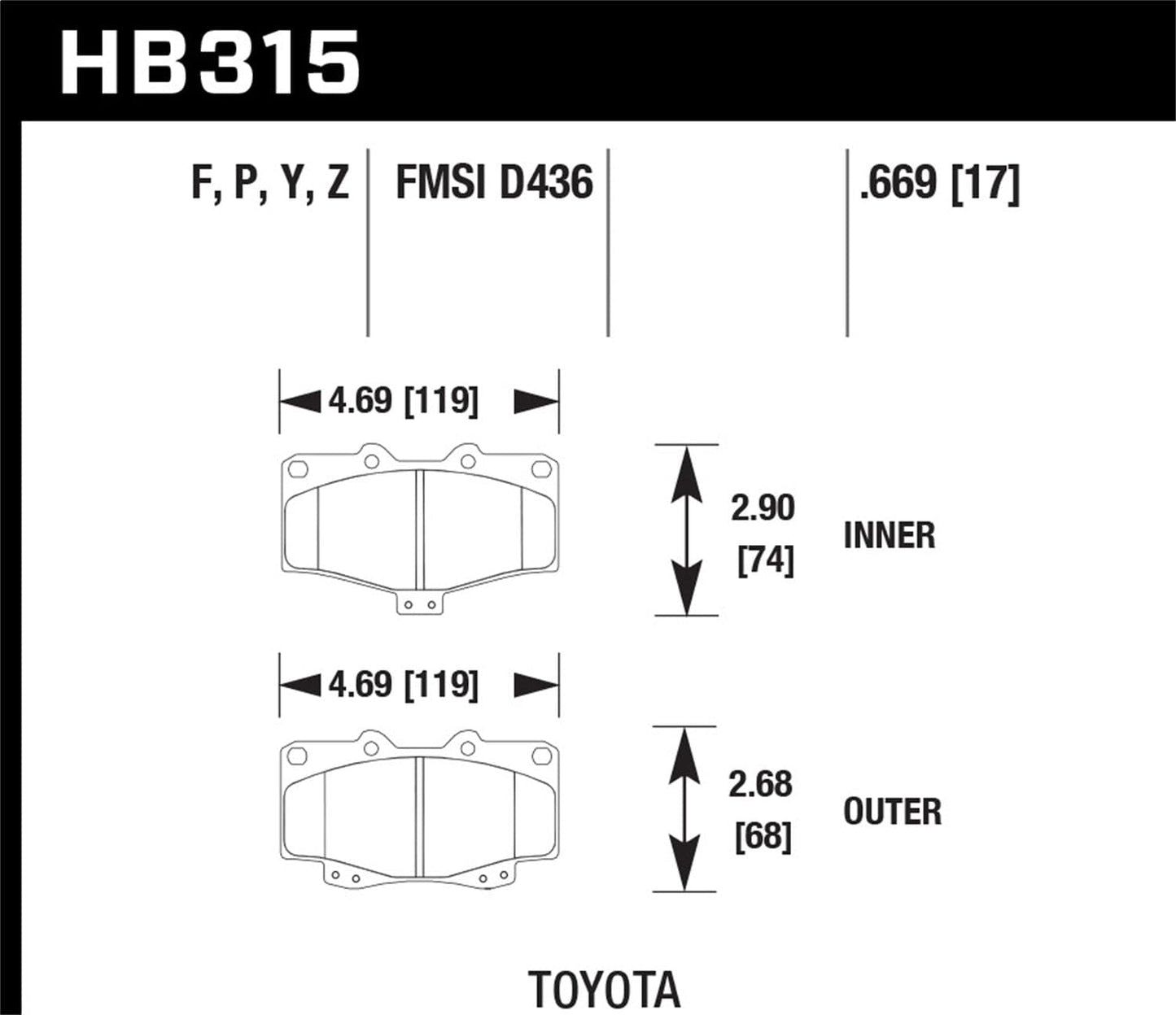 Hawk Performance Ceramic Street Brake Pads | HB315Z.669