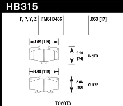 Hawk Performance Ceramic Street Brake Pads | HB315Z.669