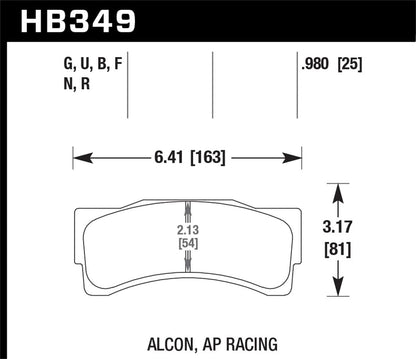 Hawk AP Racing/Alcon 29mm DTC-70 Race Rear Brake Pads