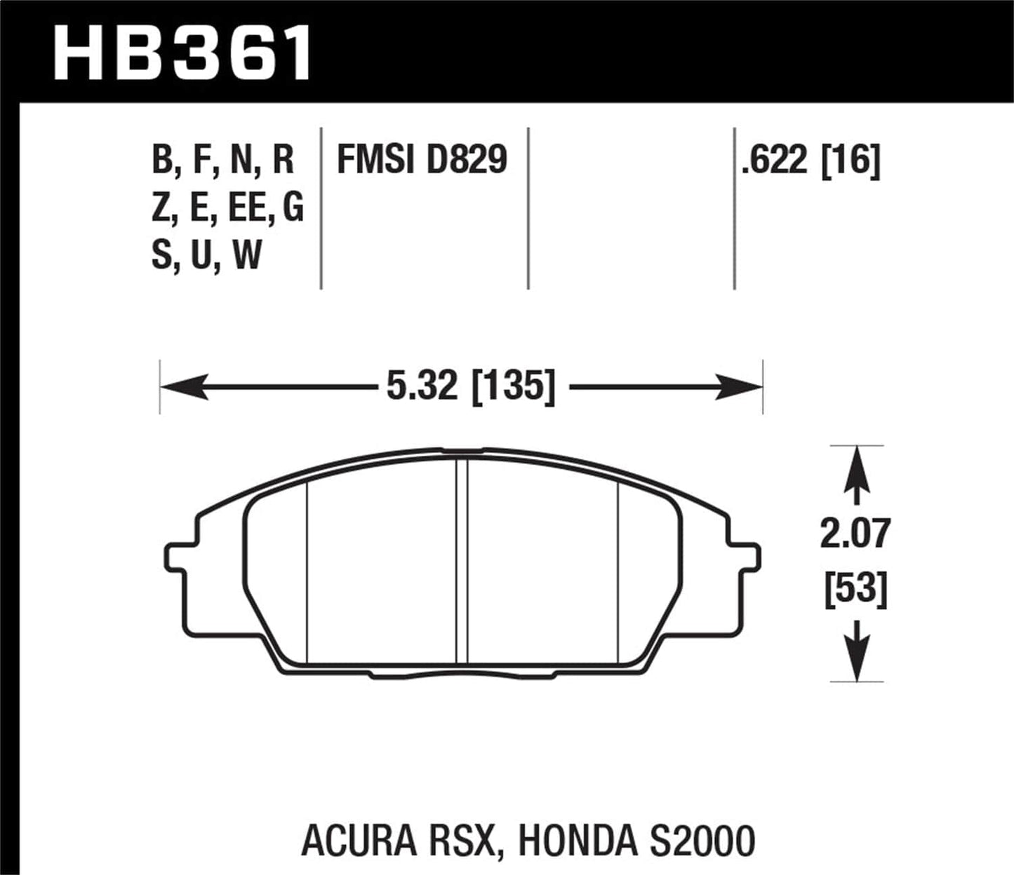 Hawk Honda Accord/Civic/CRX Front Race Blue 9012 Brake Pads