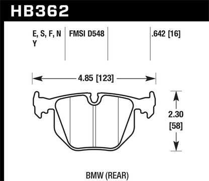 Hawk 94-05 Miata / 01-05 Normal Suspension Blue 9012 Race Rear Brake Pads (D636)