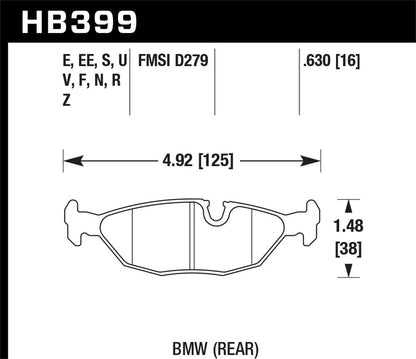 Hawk 85-97 Chevrolet Camaro w/Rear Disc Brakes/84-96 Chevrolet Corvette DTC-70 Race Rear Brake Pads