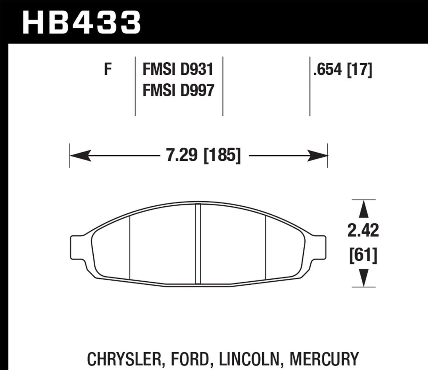 Hawk 03-06 Evo / 04-09 STi / 09-10 Genesis Coupe (Track) / 2010 Camaro SS DTC-70 Race Front Brake Pa