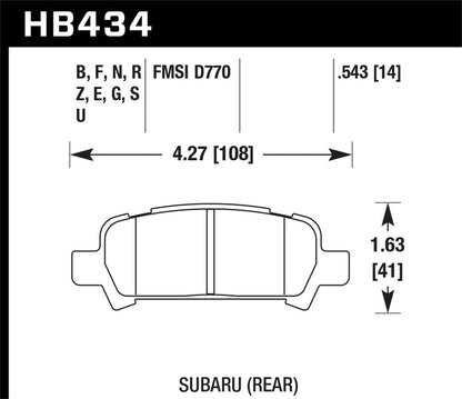 Hawk Mazda RX-8 / Nissan Track DTC-60 Race Rear Brake Pads