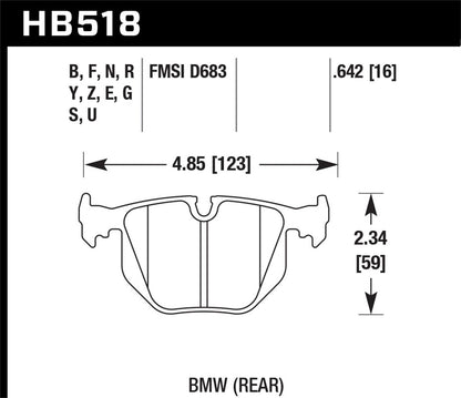 Hawk BMW 135i DTC-60 Race Rear Brake Pads