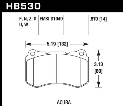 Hawk 06-13 Chevrolet Corvette Z06 DTC-30 Race Front Brake Pads (One Piece)