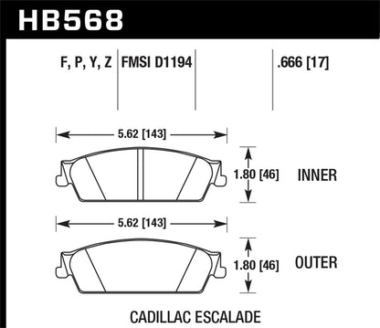 Hawk Performance Ceramic Street Brake Pads | HB568Z.666