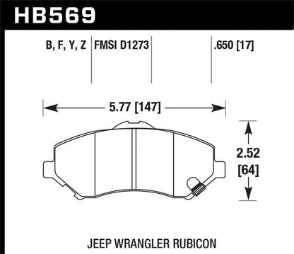 Hawk LTS Street Brake Pads | HB569Y.650