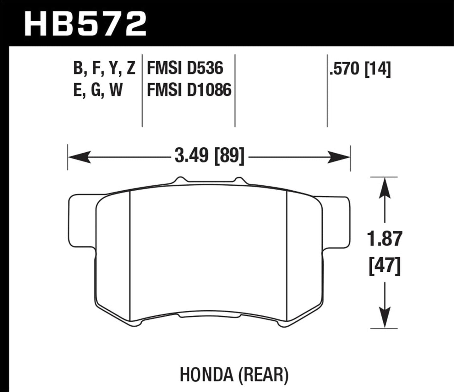 Hawk 01-03 Mazda Miata Base/LS/SE Sport Suspension DTC-60 Rear Race Brake Pads