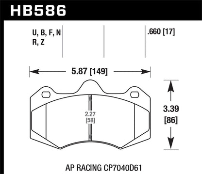 Hawk AP Racing CP5810/5890/5895/6078 / Coleman Series IV DTC-70 Race Brake Pads
