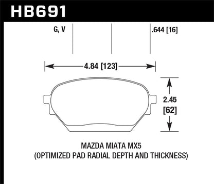 Hawk 06-13 Chevrolet Corvette Z06 DTC-60 Race Front Brake Pads (One Piece)