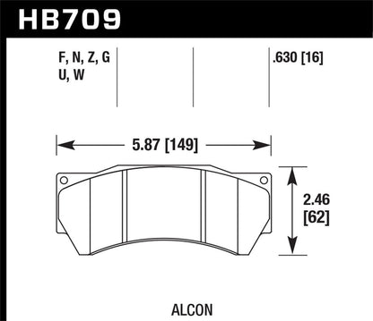 Hawk Motorsports Performance 0.98in Pad Thickness DTC-70 Race Brake Pads