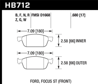 Hawk 12-20 Challenger/Charger 06-10 Grand Cherokee SRT8 DTC-60 Motorsports Front Brake Pads