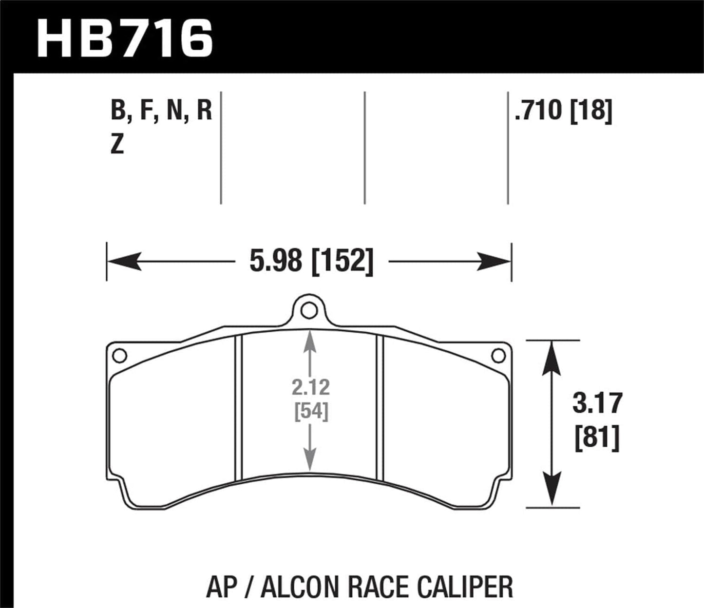 Hawk AP Racing/Alcon DTC-70 Race Brake Pads