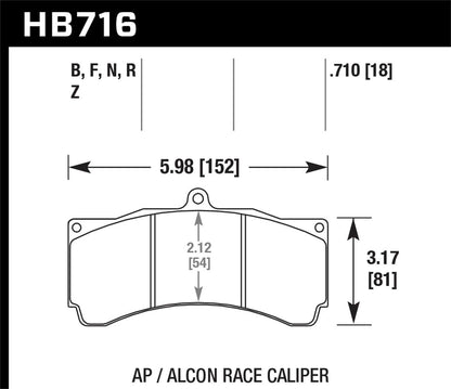 Hawk AP Racing/Alcon DTC-70 Race Brake Pads