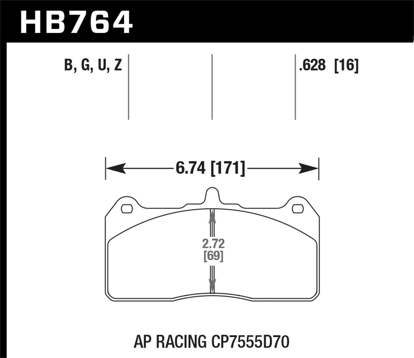 Hawk AP Racing CP7600 DTC-70 Race Brake Pads