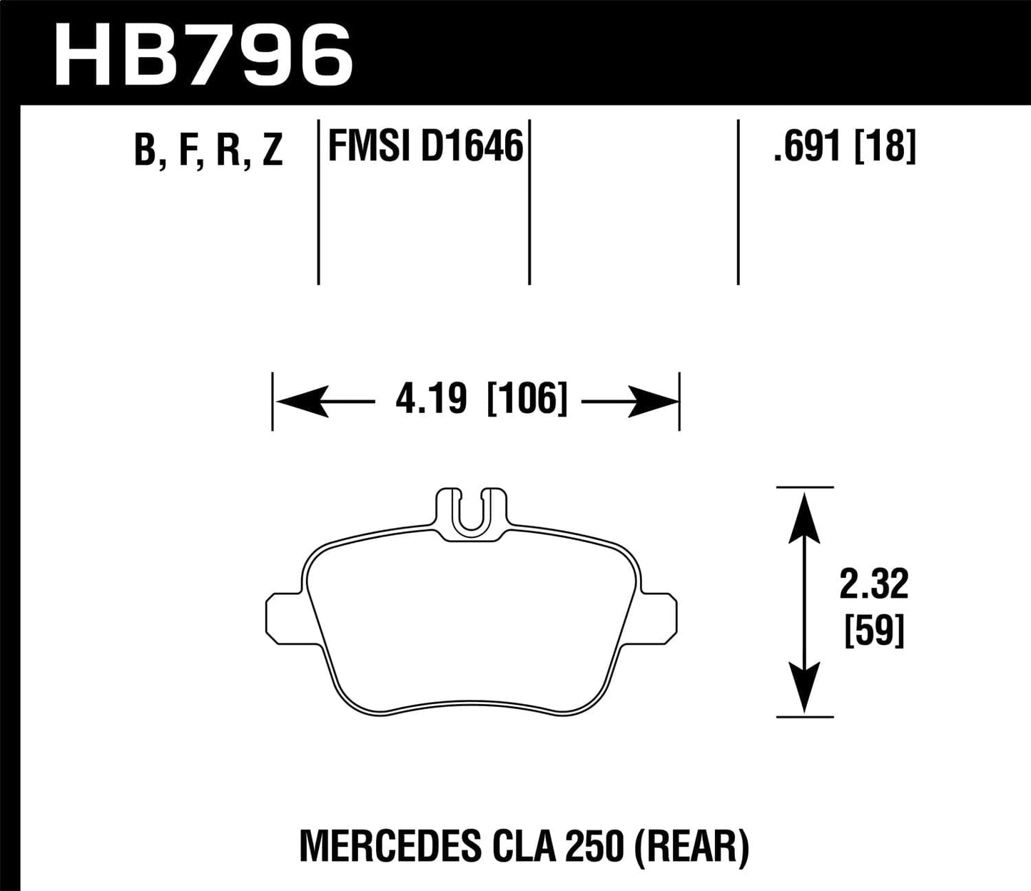 Hawk 14-17 Mercedes-Benz CLA 250 HPS 5.0 Rear Brake Pads