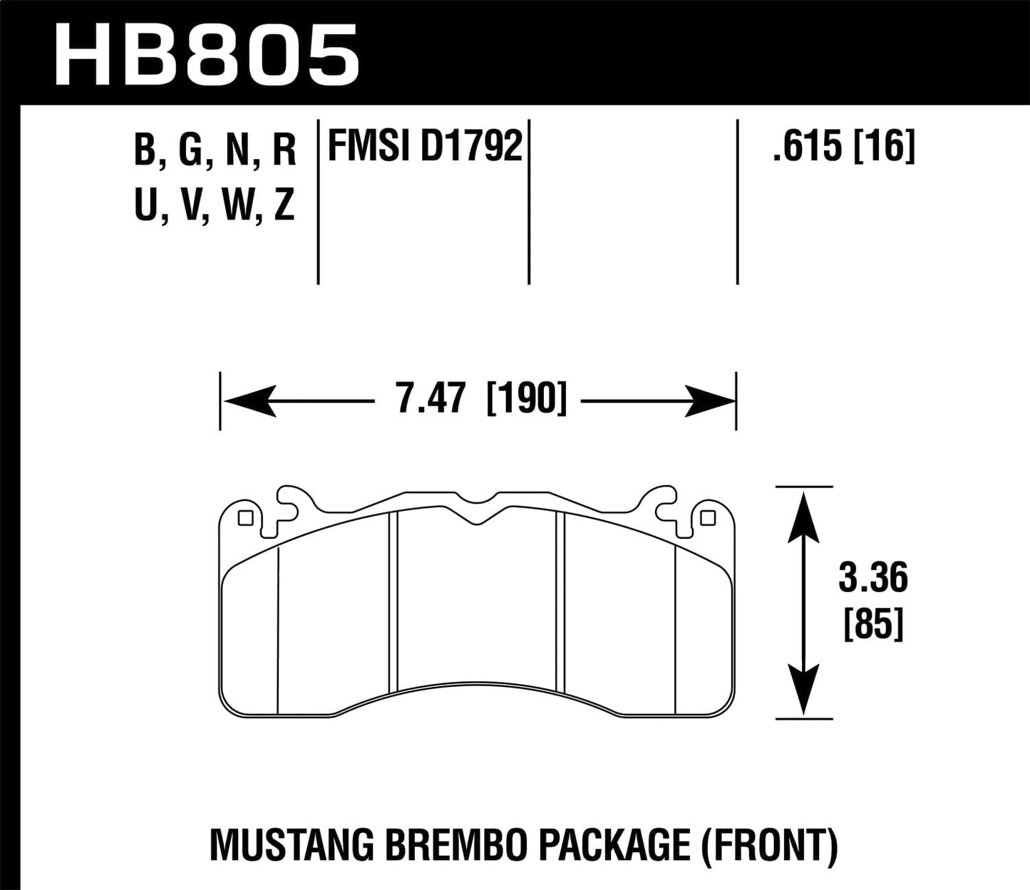 Hawk 2020 Ford Mustang 5.0L Bullitt Front ER-1 Brake Pads