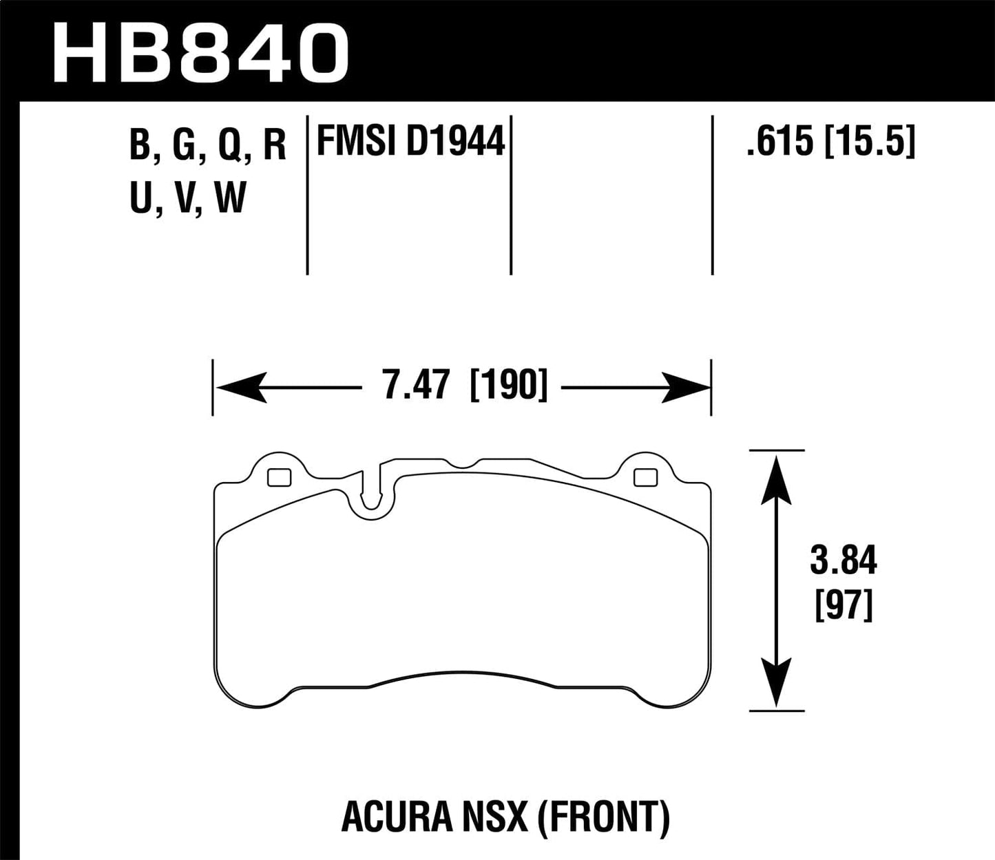 Hawk 2016 Audi S3 DTC-60 Front Brake Pads