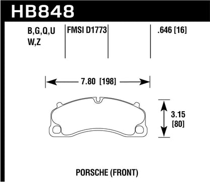 Hawk 14-18 Porsche 911 DTC-70 Front Race Brake Pads