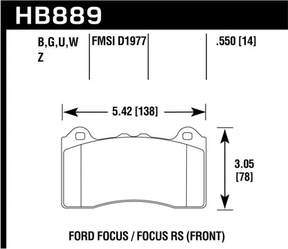 Hawk 2017 Ford Focus HPS 5.0 Front Brake Pads