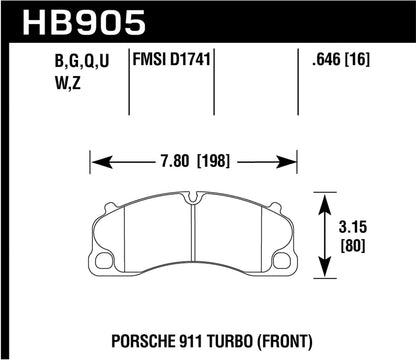 Hawk 14-17 Porsche 911 GT3 DTC-60 Race Rear Brake Pads