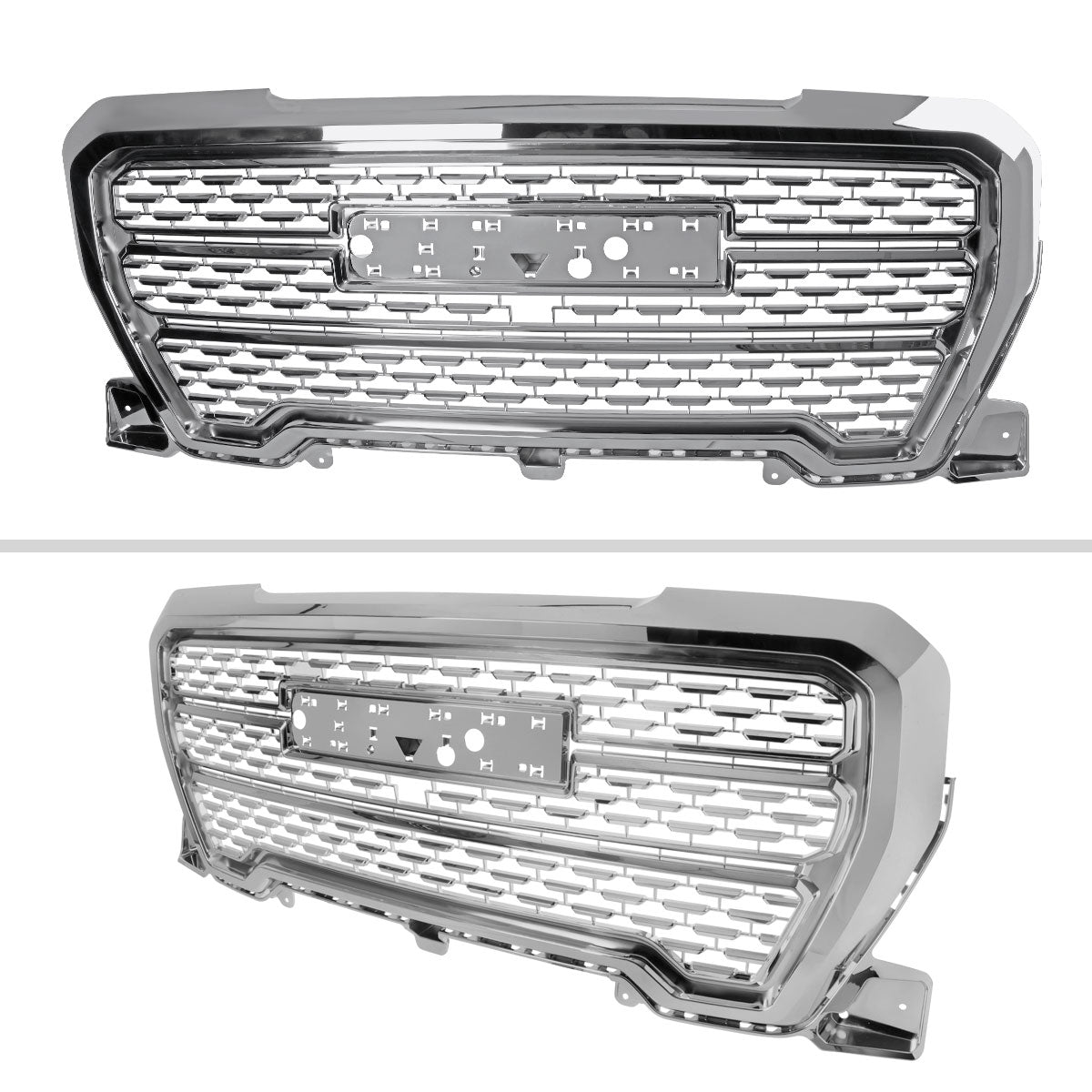 2019-2021 GMC Sierra 1500 Chrome Denali Style Mesh Front Upper Hood Grille