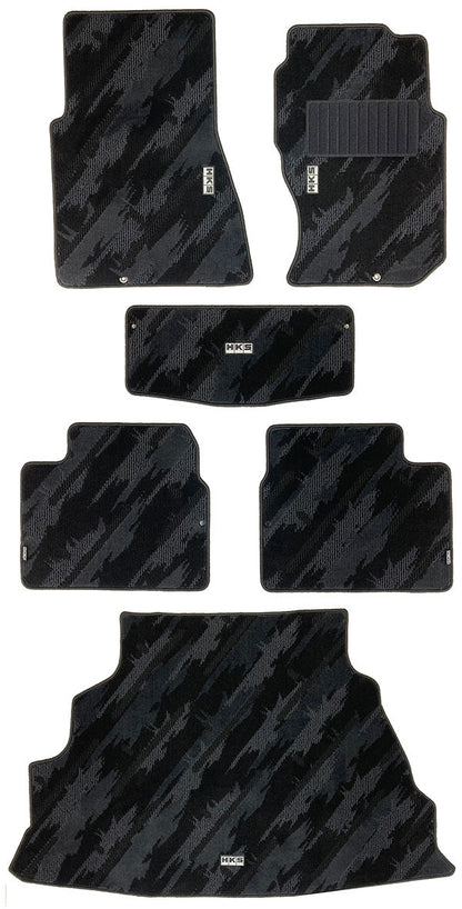 HKS Floor Mat (Monotone Oil Color - 6 Piece Set) - Nissan Skyline GT-R BNR32 RHD 89-94