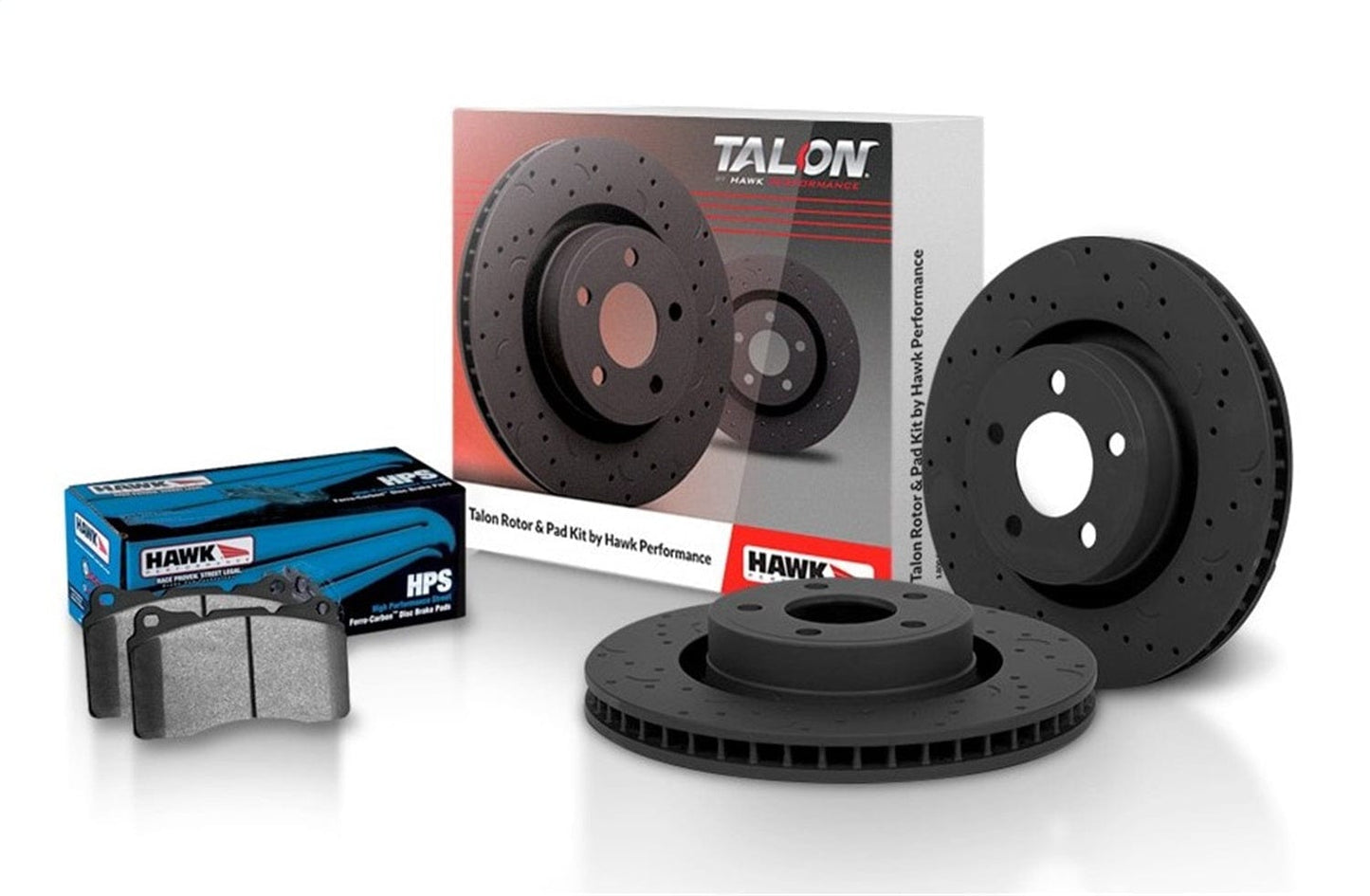 Hawk Talon 2011 Dodge Durango 350mm Front Disc Cross Drilled & Slotted Rotors w/ HPS Pads (Front)