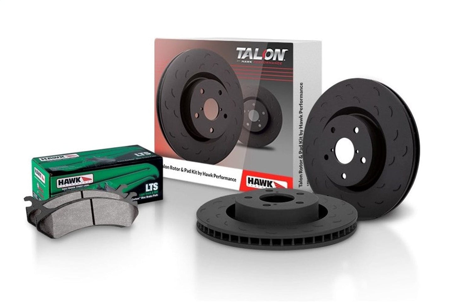 Hawk Talon Ford F-350 Super Duty 4WD / DRW Slotted-Only Rear Brake Rotor Set w/ Hawk HPS Pads