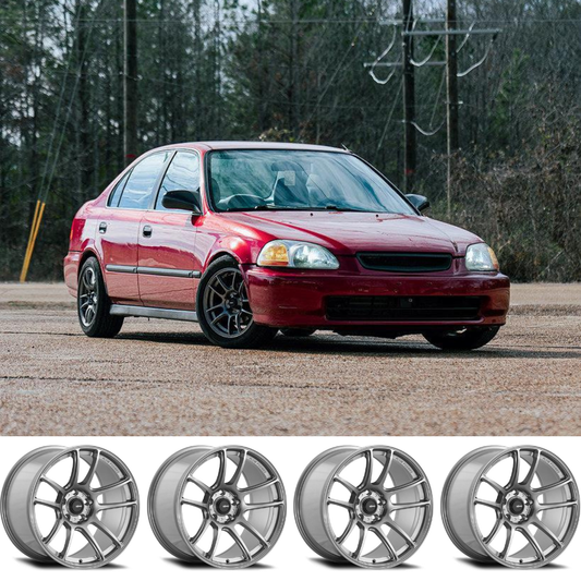 (set of 4) Konig Heliogram Titanium Metallic | 16x8 +38mm For Honda Civic