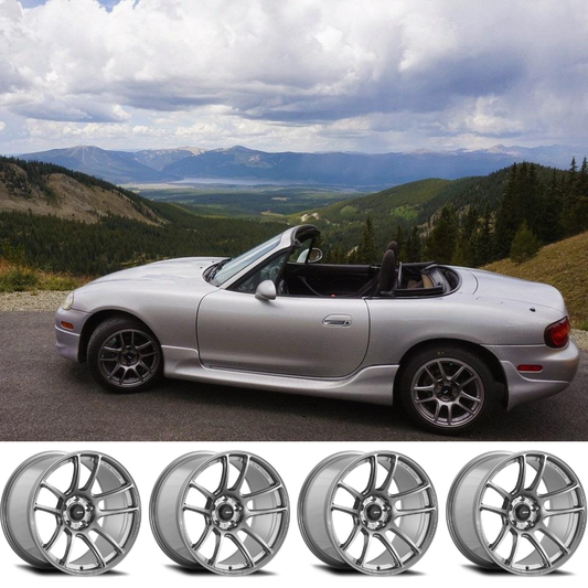 (set of 4) Konig Heliogram Titanium Metallic | 16x8 +38mm For Mazda Miata NB