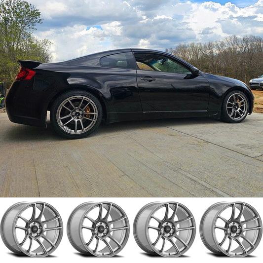 (set of 4) Konig Heliogram Titanium Metallic | 19x10.5 +25mm For Infiniti G35