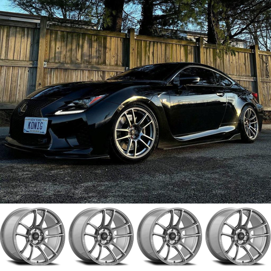 (set of 4) Konig Heliogram Titanium Metallic | 19x10.5 +25mm For Lexus RC F